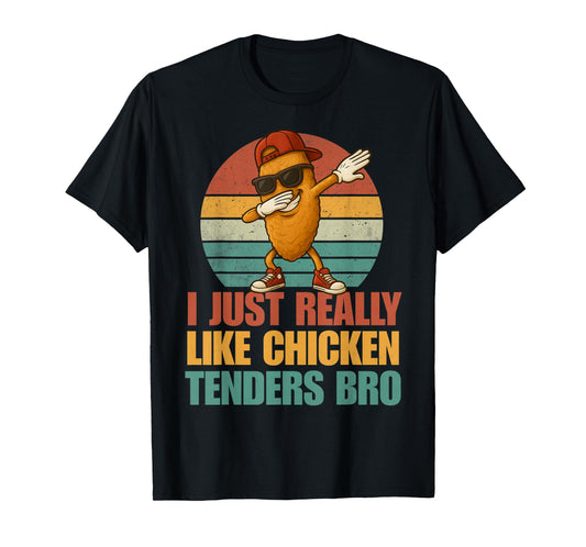 Funny Dabbing Chicken Tenders Bro Boys Kids Retro Fast Food T-Shirt