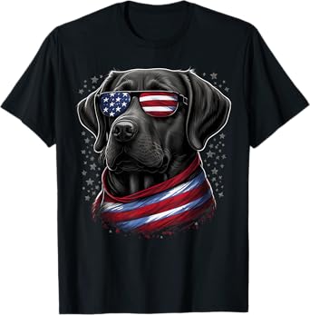 USA 4th Of July Patriotic American Labrador Retriever T-Shirt for Women Kids Men