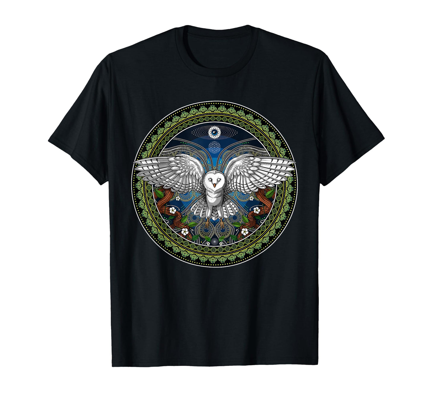 Owl Bird Psychedelic Sacred Geometry T-Shirt