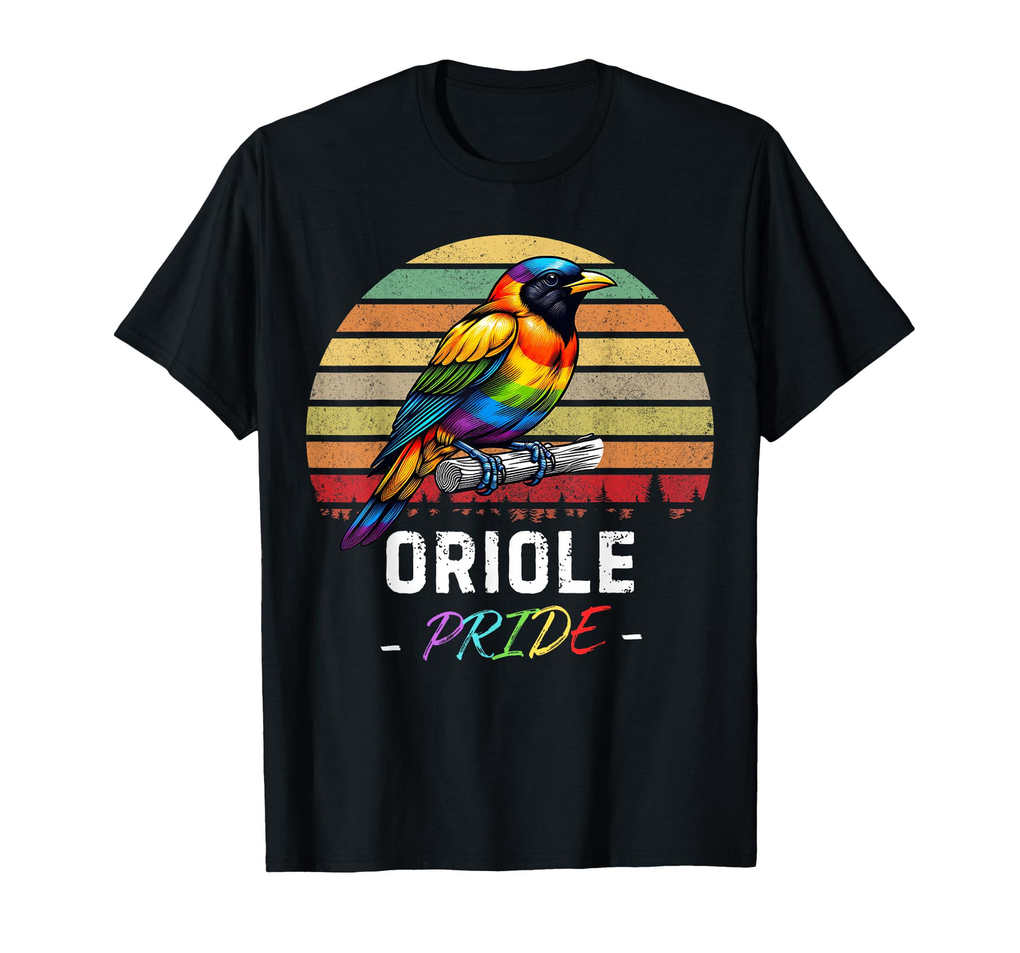 Oriole Bird Pride Day LGBTQ Gay Lesbian Vintage Retro Oriole T-Shirt