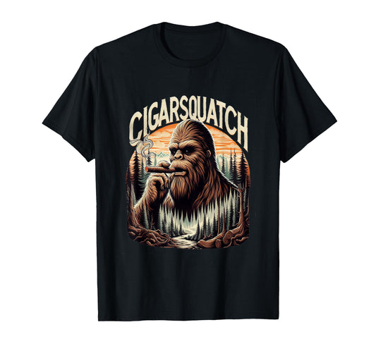 Cigarsquatch Cigar Smoking Bigfoot T-Shirt
