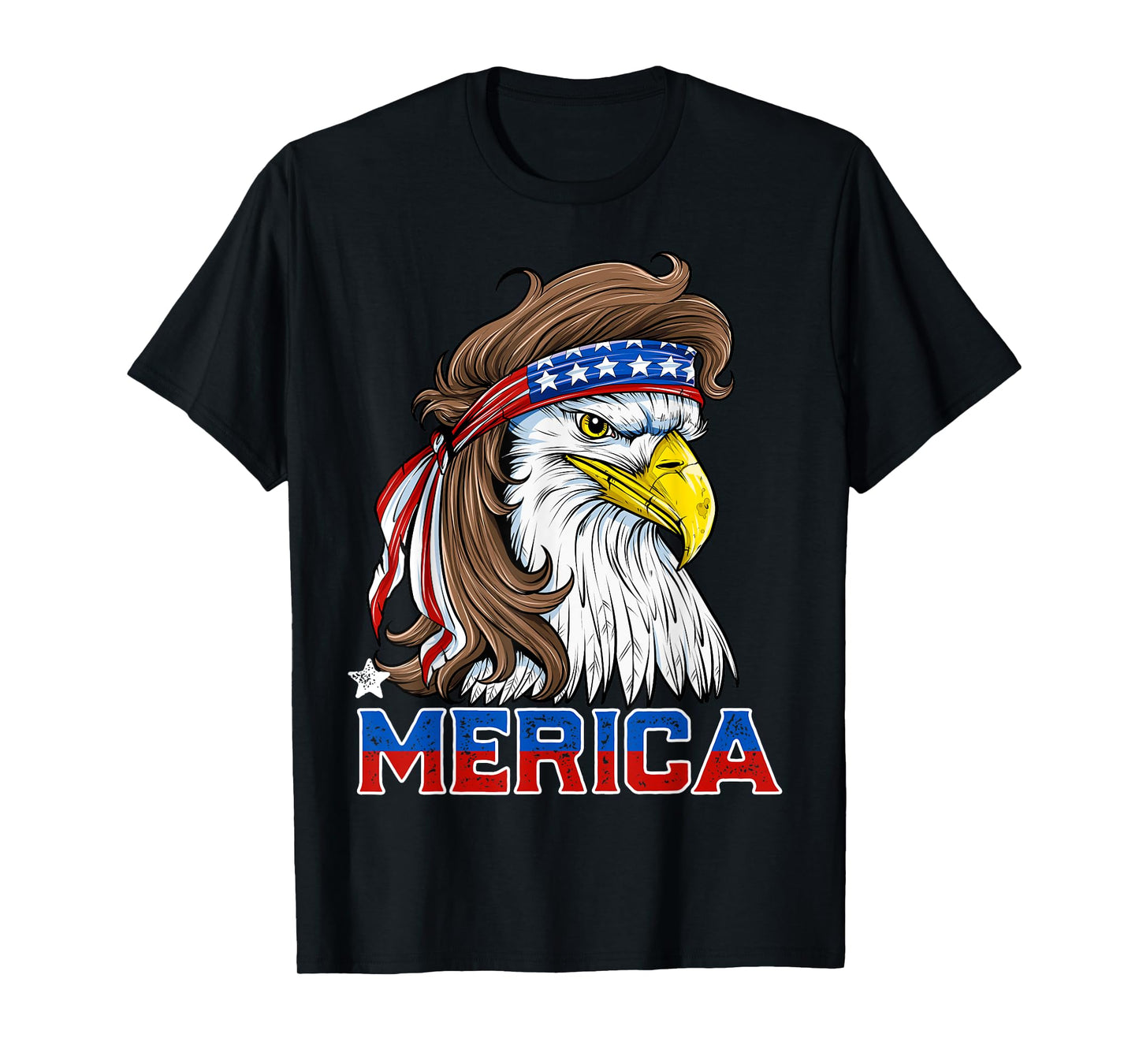 Merica Eagle Mullet 4th of July Men Women American Flag USA T-Shirt