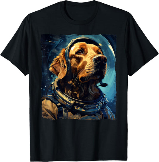 Golden Retriever T-Shirt Funny Golden Retriever Astronaut T-Shirt