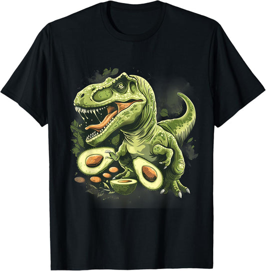 Avocado T-Rex Avocado Fruit Wildlife Nature Motif Artwork T-Shirt