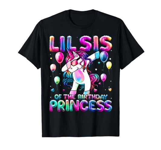 Sister of the Birthday Princess Girl Dabbing Unicorn Sister T-Shirt