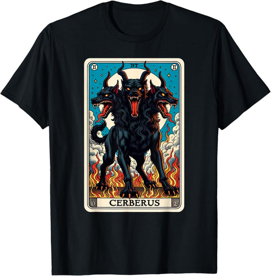 Cerberus Tarot Card and Mythical Hells Guard T-Shirt