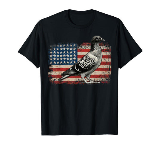 Pigeon American flag Bird 4th of July USA Patriotic USA flag Women Kids Men T-Shirt