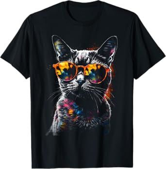 Cat Sunglasses - Pet Animal Art Cat T-Shirt