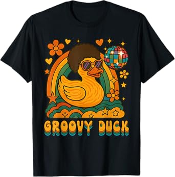 Disco Rubber Ducky Retro Groovy 70s Rubber Duckie Vintage T-Shirt