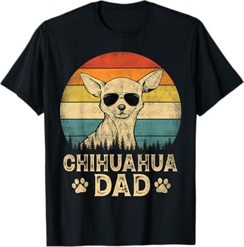 Vintage Chihuahua Dad Dog Lovers Father's Day Tee T-Shirt
