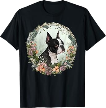 Cute Boston Terrier Dog on Boston Terrier Lover Men Women Kids T-Shirt
