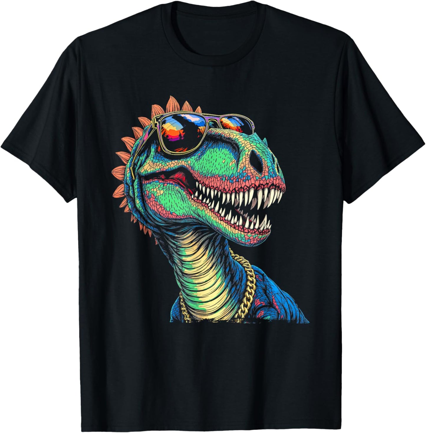 Dinosaur Face Sunglasses, Cool Funny Rebel Boss Hip Dino T-Shirt