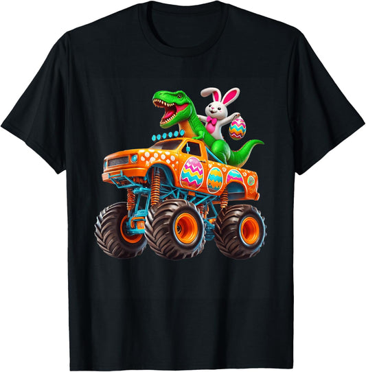 Bunny T-rex Easter Monster Truck Dino Funny Boys Kids Cute T-Shirt