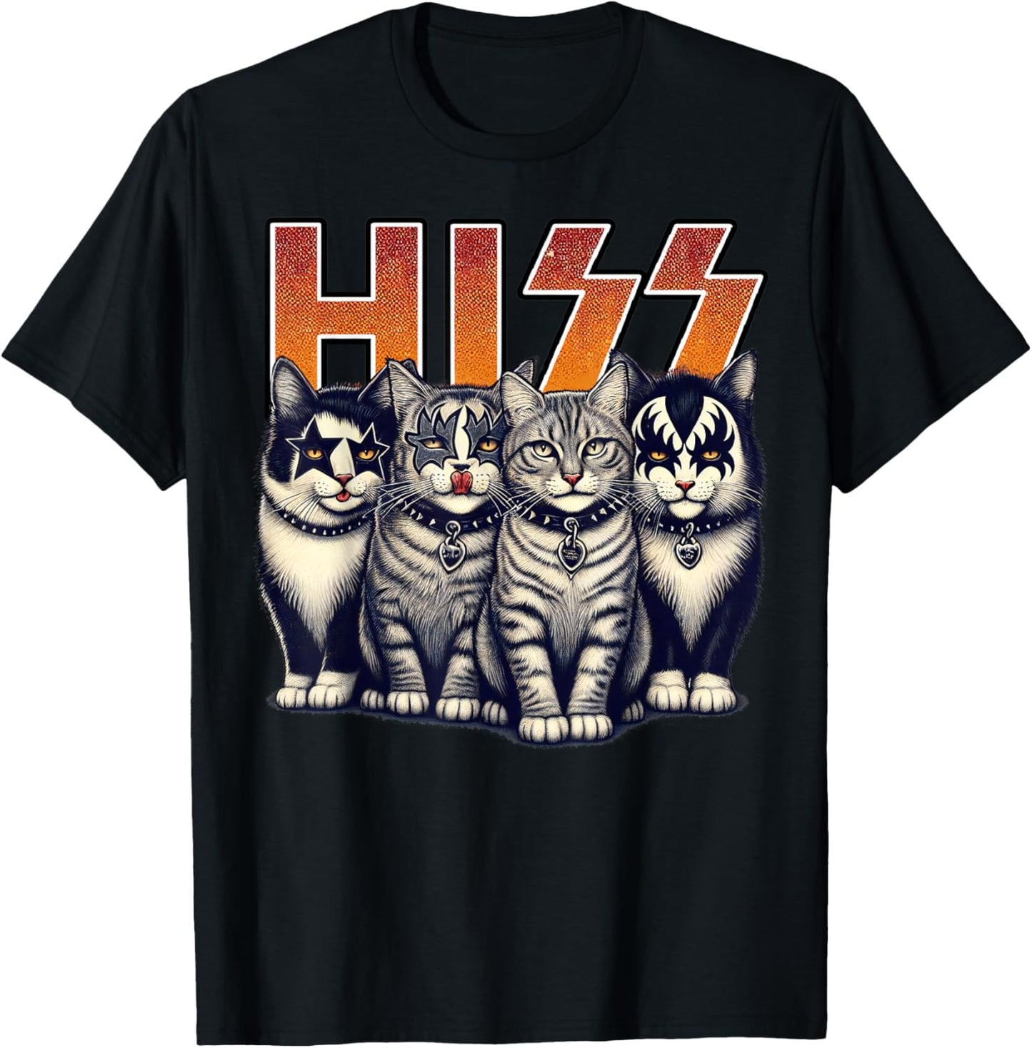 Hiss Funny Cats Kittens Rock Rockin Birthday Gifts Idea T-Shirt