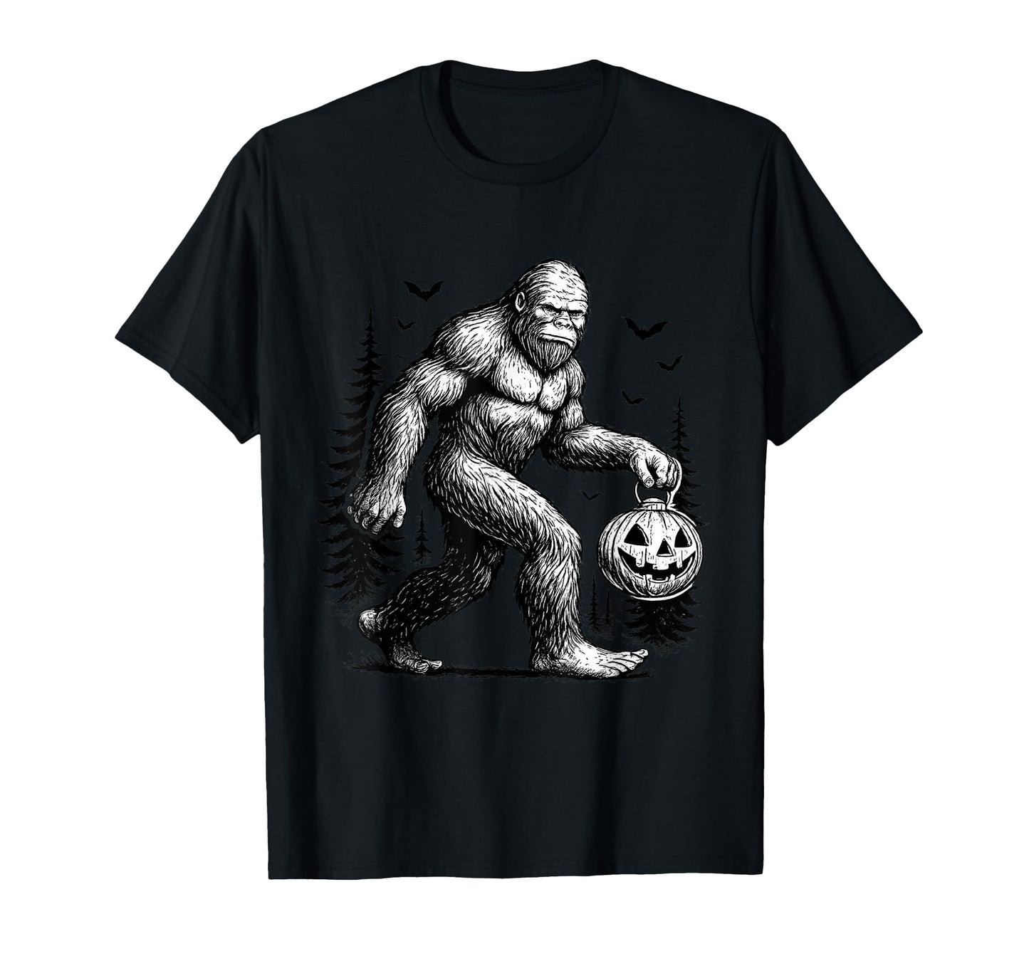 Spooky Halloween Bigfoot Pumskin Shirt Men Women T-Shirt