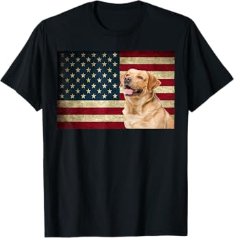 Labrador retriever gifts American Flag men women Lab dog T-Shirt