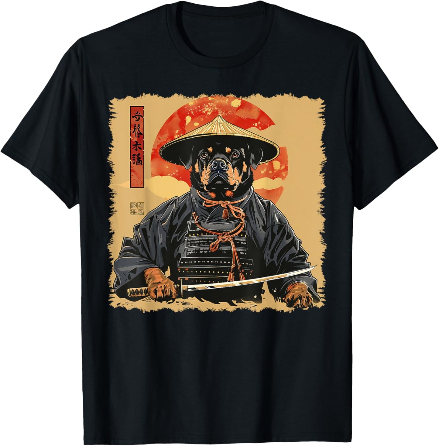 Rottweiler Dog Japanese Art Samurai Ukiyo-e T-Shirt