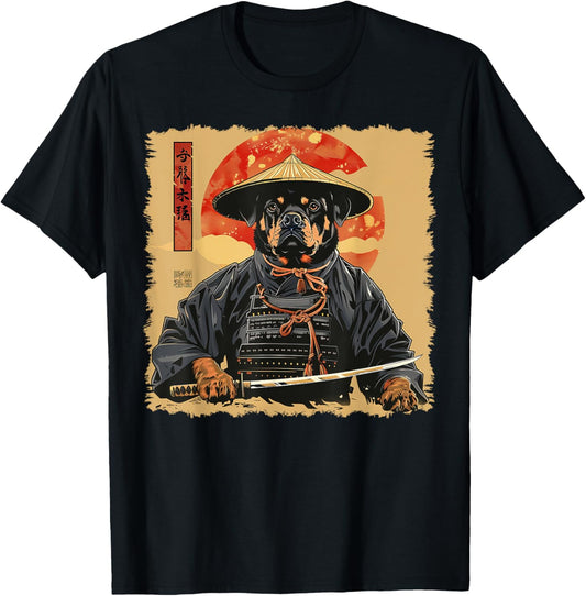 Rottweiler Dog Japanese Art Samurai Ukiyo-e T-Shirt