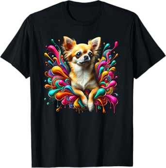Cool Chihuahua in Colourful Splashes T-Shirt