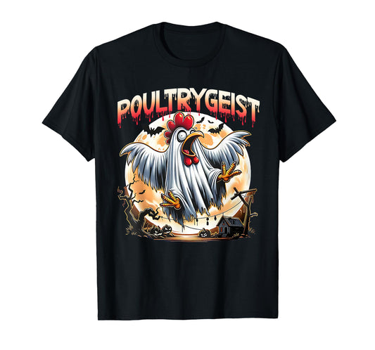 Funny Chicken Halloween Spooky Chicken Poultrygeist Parade T-Shirt