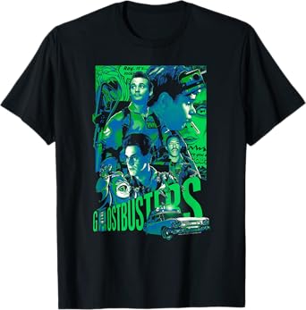 Ghostbusters Joshua Budich Illustrated Poster Retro Movie T-Shirt