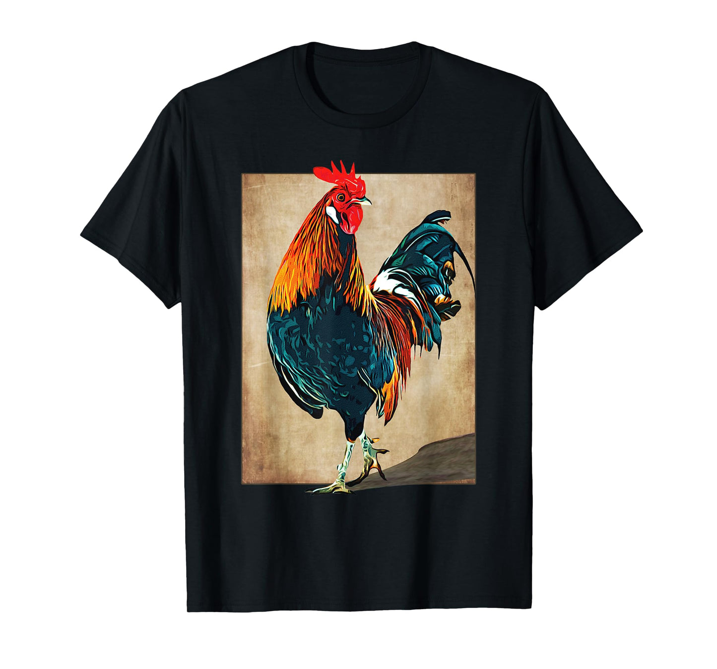 Rooster Male Chickens Awesome Cock Vintage T-Shirt