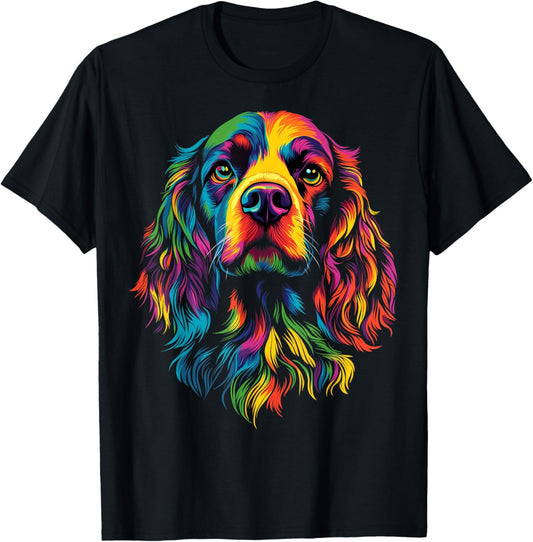 Colorful Boykin Spaniel Face Dog Lover Men Women Black T-Shirt