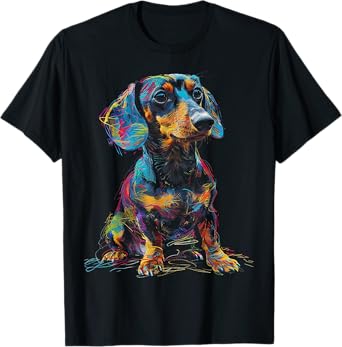 Dachshund Motif Pet Illustration Dog Dachshund Men Women Kids T-Shirt