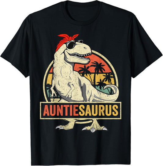 Auntiesaurus T Rex Dinosaur Aunt Saurus Family Matching T-Shirt