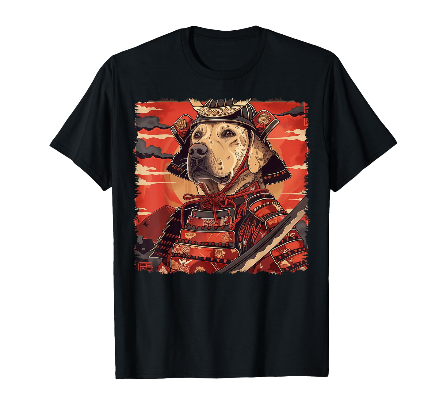 Labrador Retriever Dog Lab Japanese Samurai Ukiyo-e Vintage Men Women Kids T-Shirt
