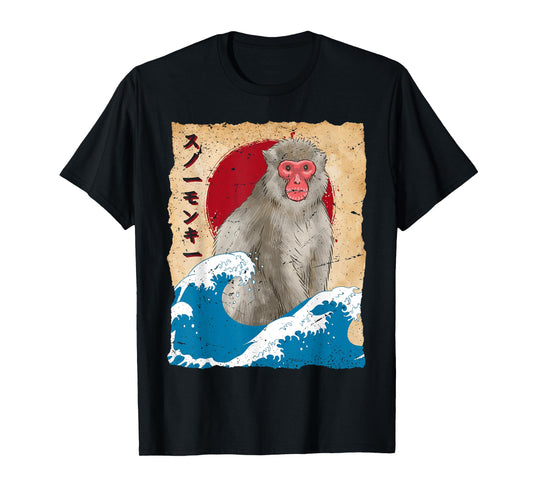 Vintage Japan Art - Japanese Theme Retro Print snow monkeys T-Shirt