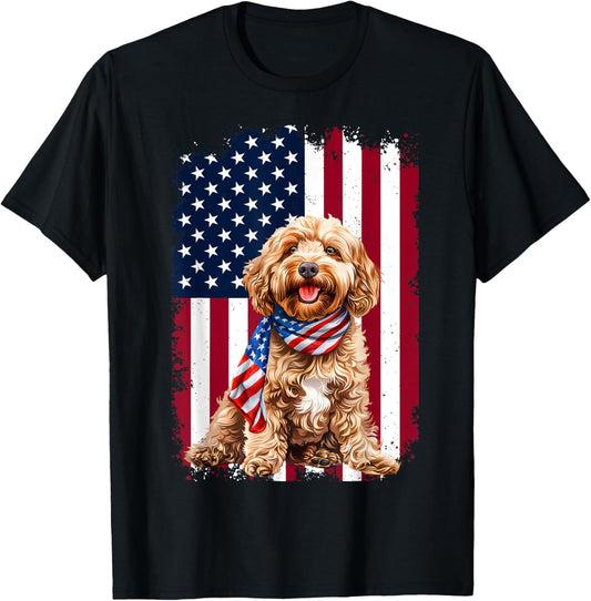 Cockapoo Dog American Flag 4th Of July Cockapoo Dog Gifts T-Shirt