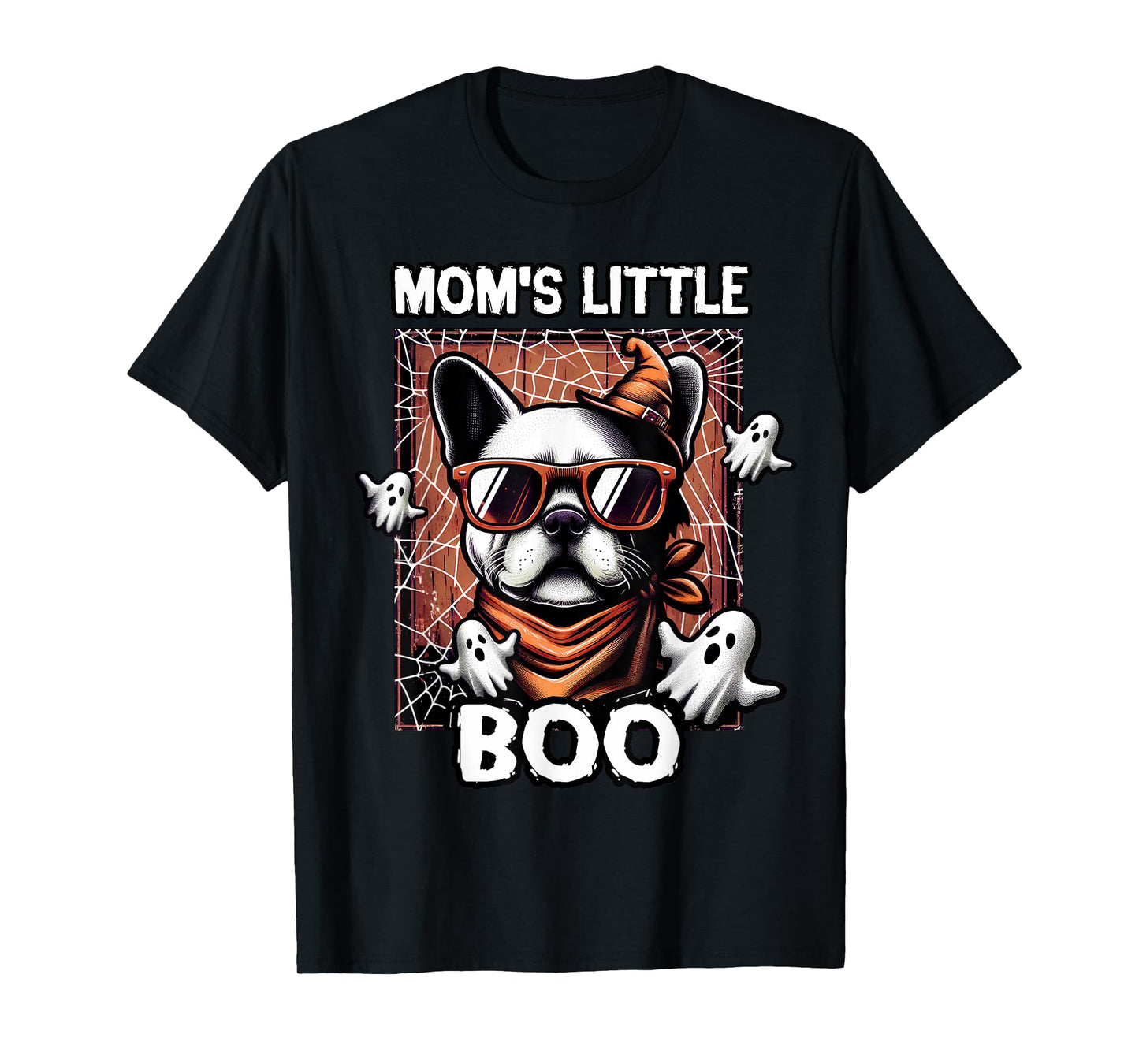 Frenchie Mom's Little Boo French Bulldog Halloween Dog T-Shirt