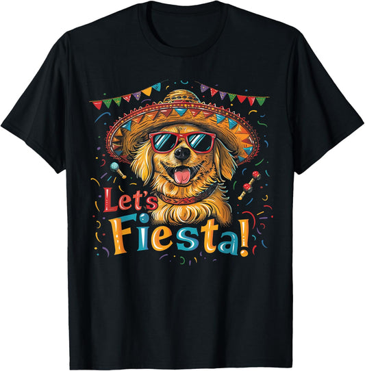 Golden Retriever Dog - Funny Cinco De Mayo Men Women Mexican T-Shirt
