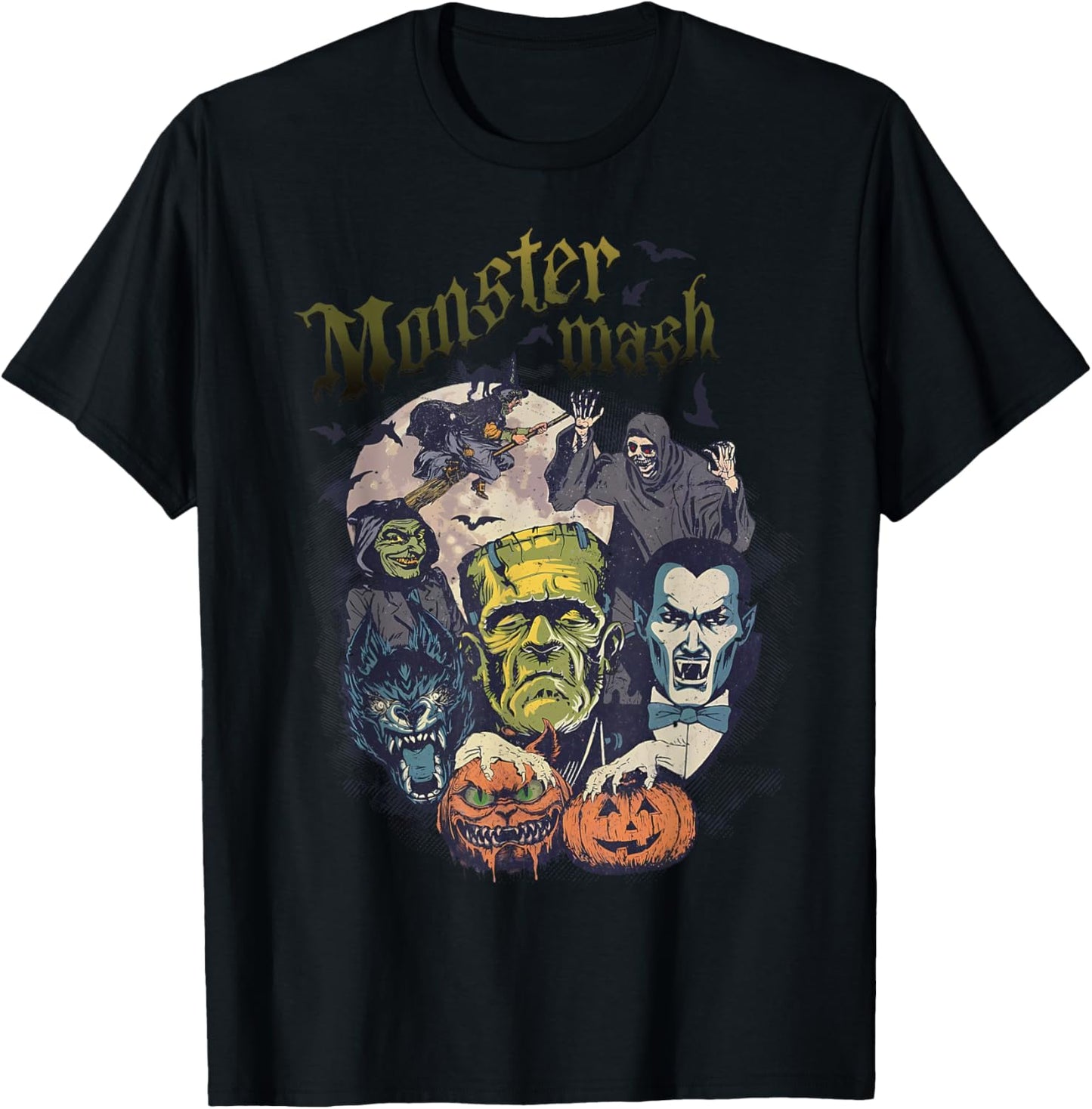 Funny Retro Monster Mash Frankenstein Horror Movies Lovers T-Shirt