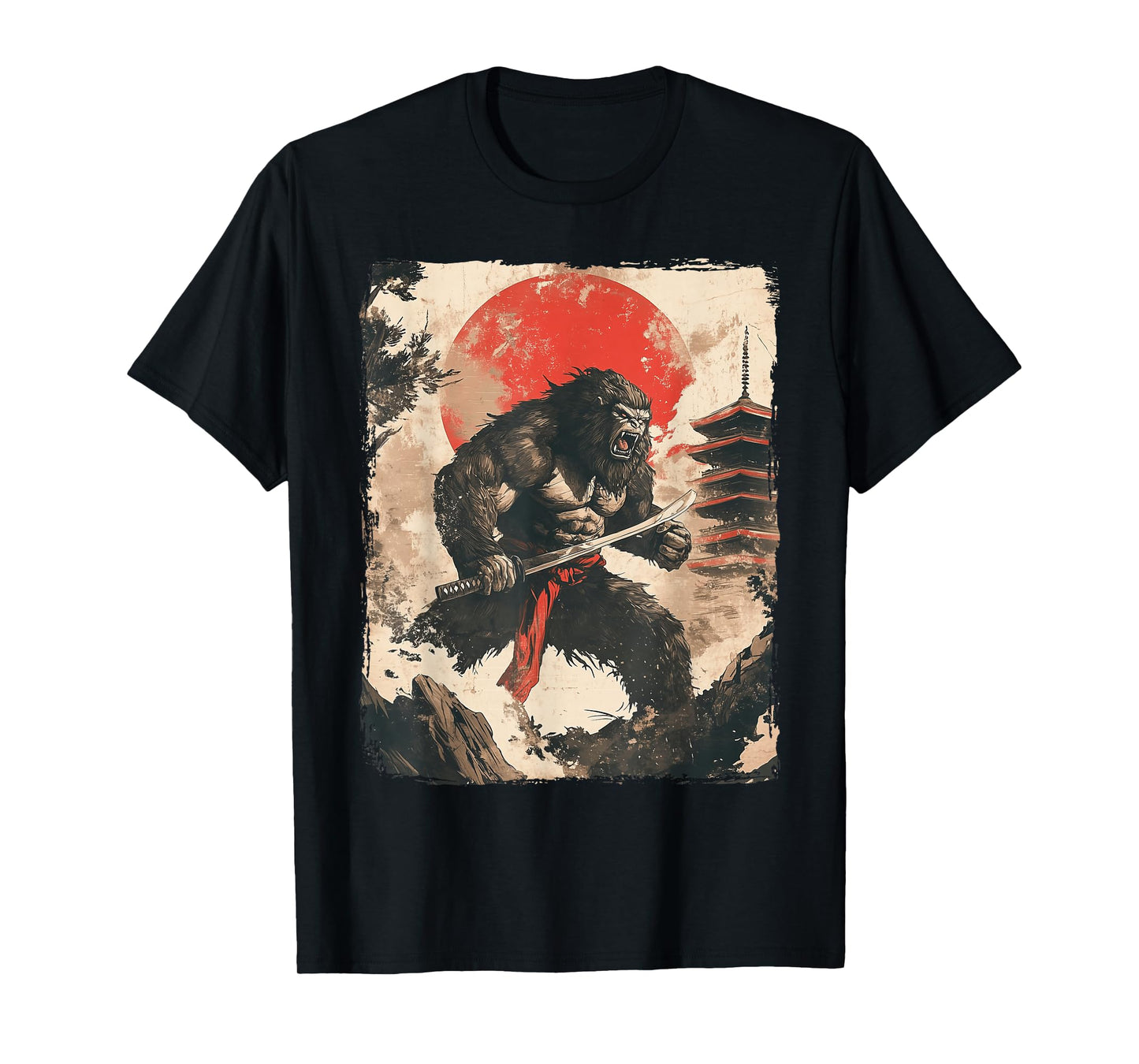 Bigfoot Samurai Japanese Sword Sasquatch T-Shirt