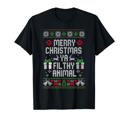 Merry Christmas Animal Filthy Ya Xmas Pajama T-Shirt
