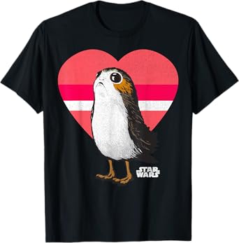 Star Wars Porg Big Love Heart Valentine's Day T-Shirt