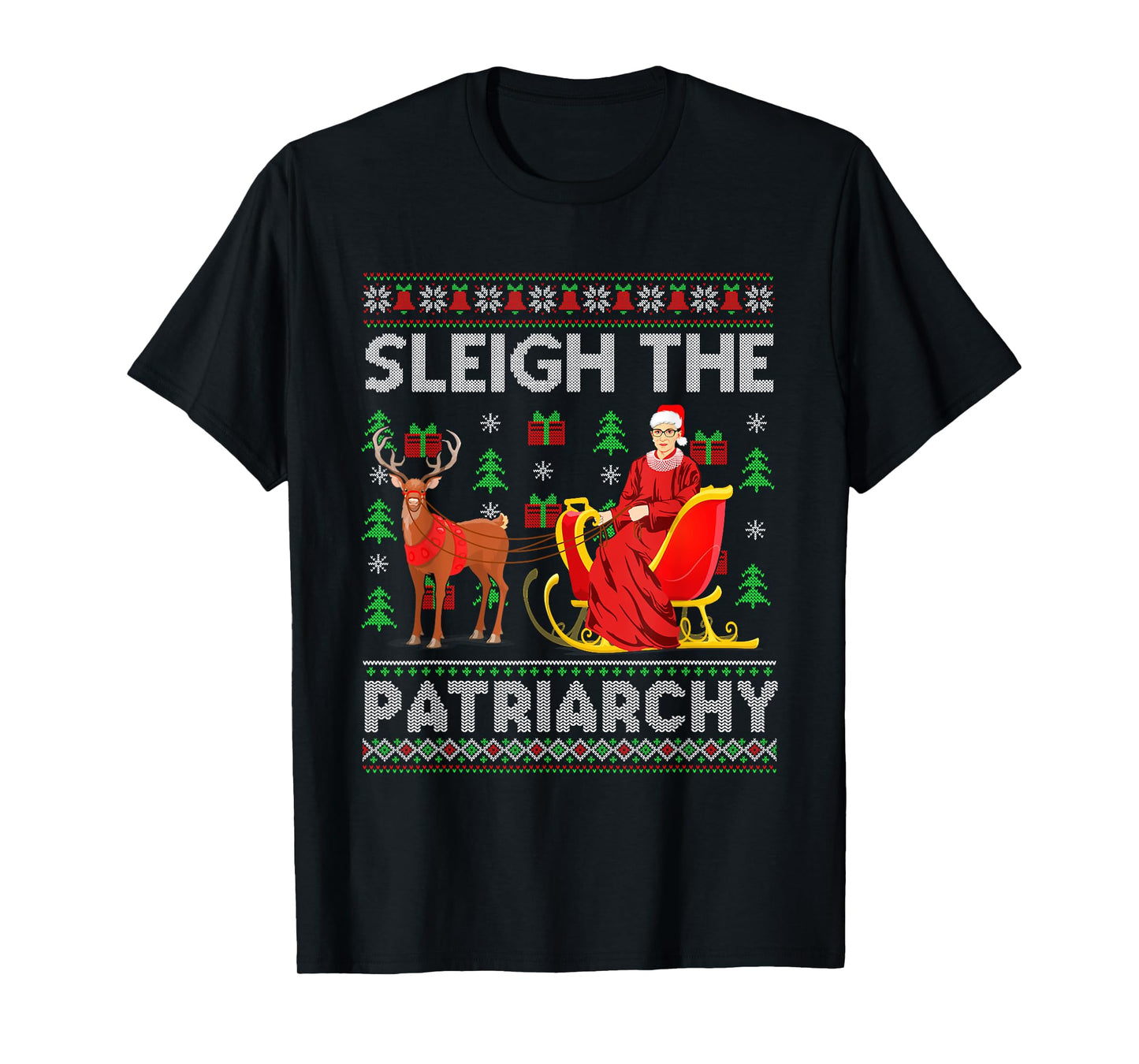 Feminist Ruth Bader Ginsburg RBG Xmas Sleigh The Patriarchy T-Shirt