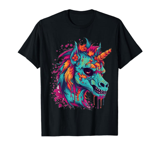 Zombie Unicorn Halloween Costume Scary Magical Women Girls T-Shirt