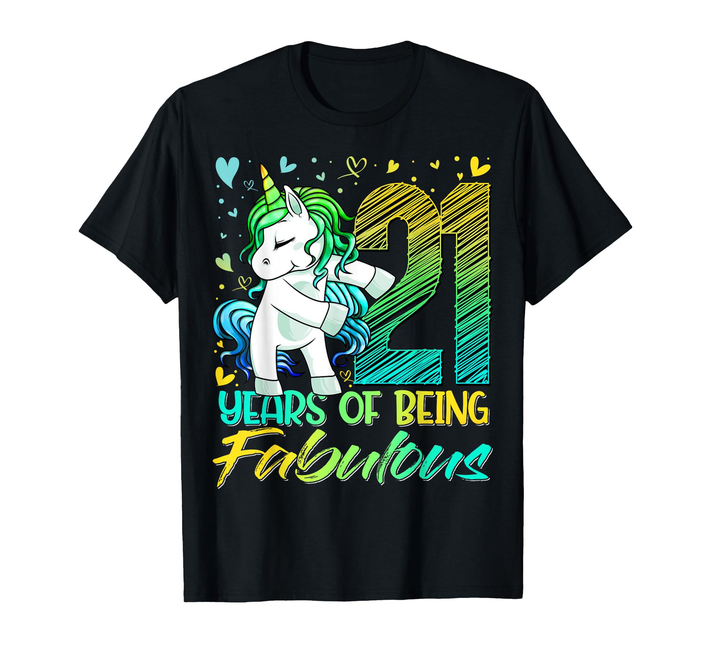 21 Year Old Gifts Unicorn Flossing 21st Birthday Girl Party T-Shirt