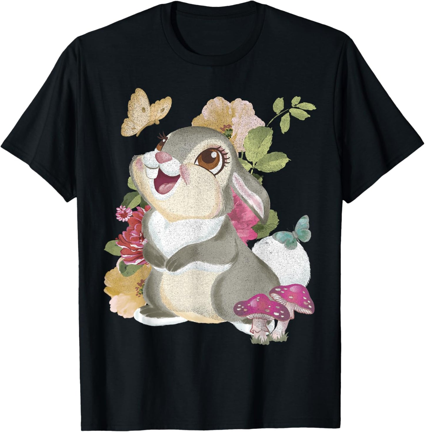 Disney Bambi Thumper Vintage Floral Portrait T-Shirt