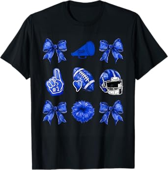Cute Coquette Bow Game Day American Football Player Coaches T-Shirt