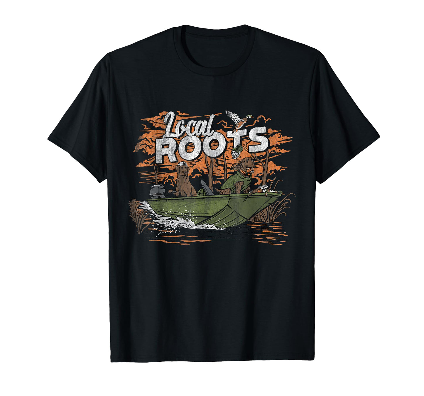 Local Roots Duck Hunting Waterfowl Outdoor Local Boy Vintage T-Shirt