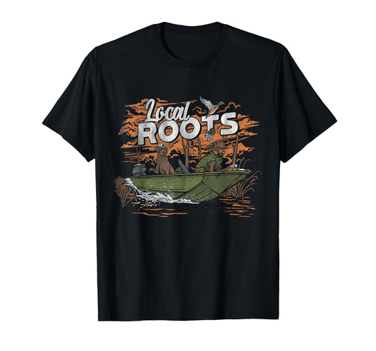 Local Roots Duck Hunting Waterfowl Outdoor Local Boy Vintage T-Shirt