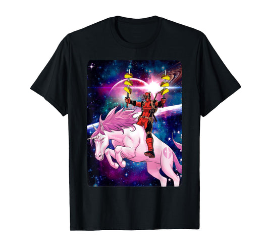 Marvel Deadpool Space Unicorn Tacos Graphic T-Shirt T-Shirt