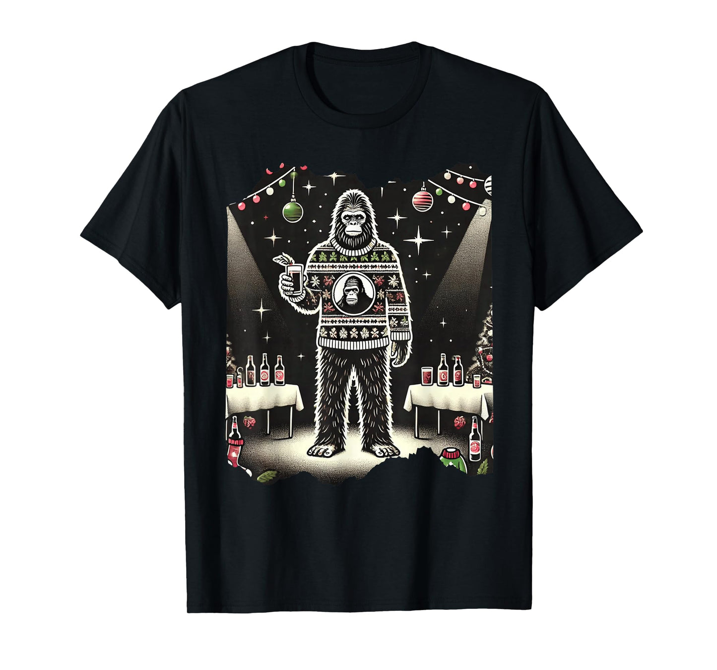 Cute Funny Bigfoot Sasquatch Ugly Christmas Xmas Bigfoot T-Shirt