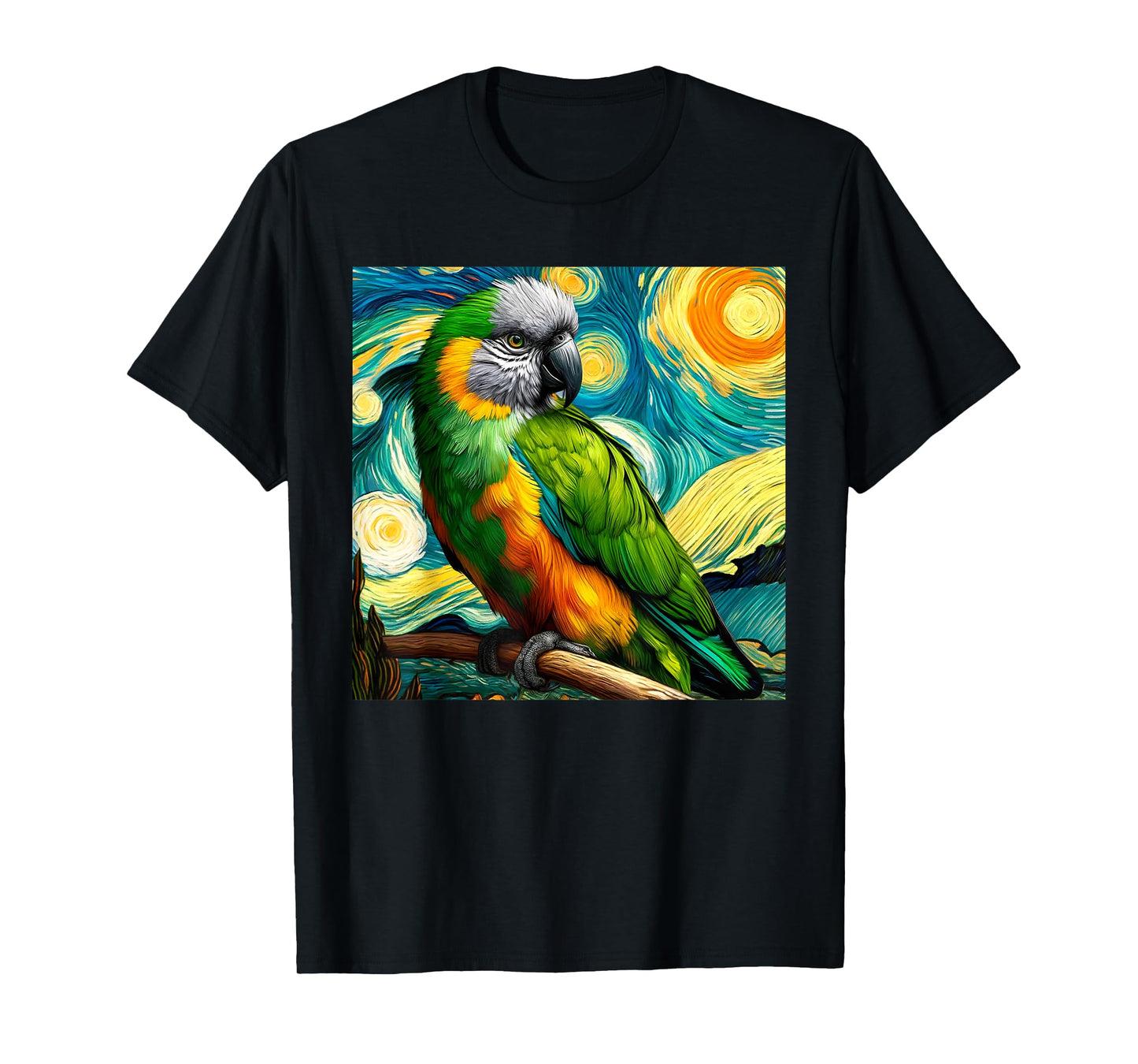 Senegal Parrot Owner Bird Breeder Starry Night Van Gogh Art T-Shirt