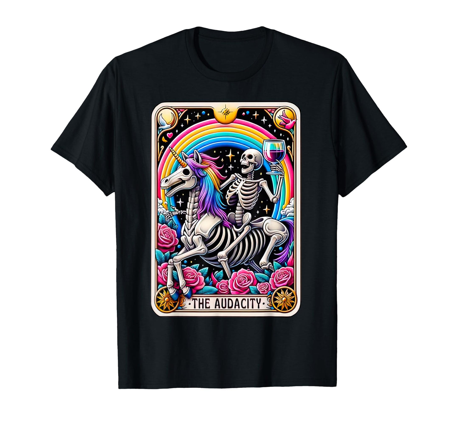The Audacity Funny Tarot Card Sarcastic Skeleton T-Shirt