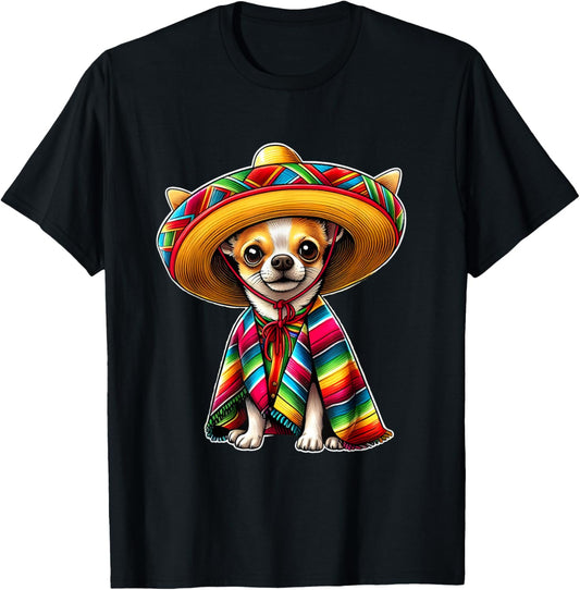 Cinco De mayo 2025 Chihuahua dog Lover Sombrero Tacos Fiesta T-Shirt